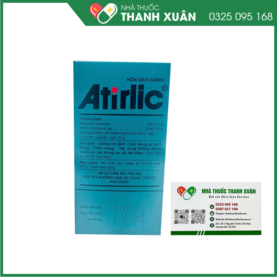 Atirlic giúp trung hòa axit dạ dày, dùng trong trường hợp loét dạ dày-tá tràng, trào ngược dạ dày-thực quản